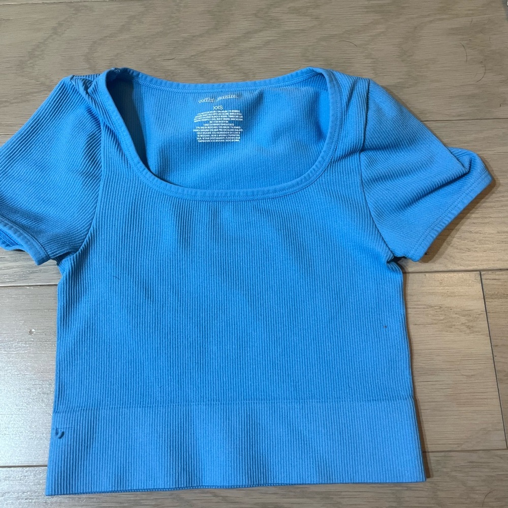 Target Wild Fable Cropped Shirt in Blue